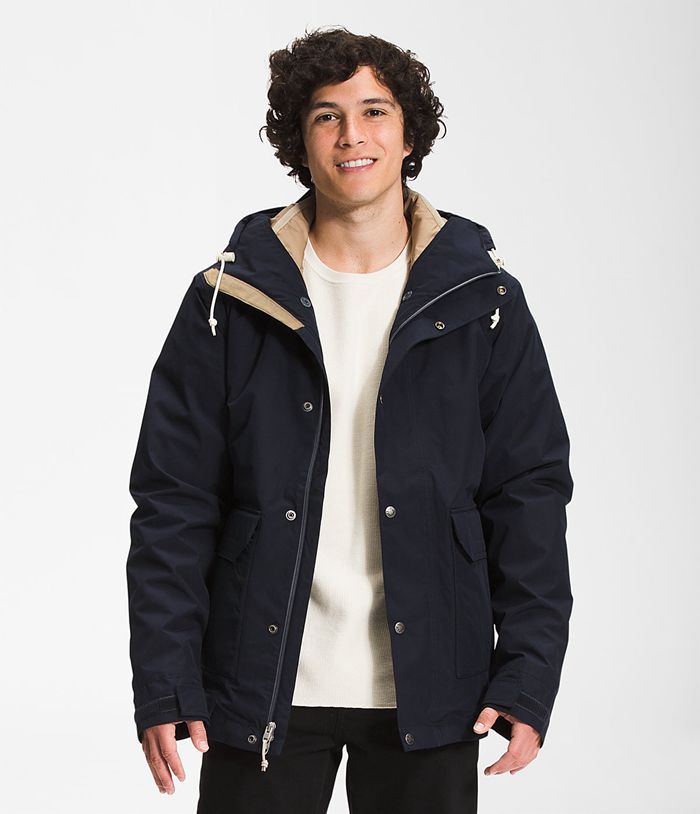 Casaca Impermeable The North Face Hombre Fine Pine Azul Marino/Marrones - Peru 56081DYKP